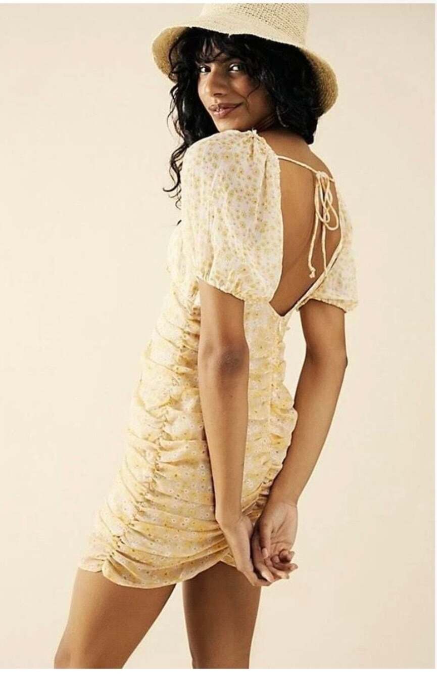 Free People Tessa CottageCore Daisy Print Mini Dress Size S
